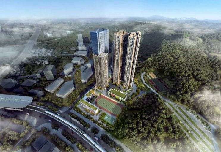 石岩3栋大型花园红本商品房《森林城邦》上屋地铁站零距离，精装修出售