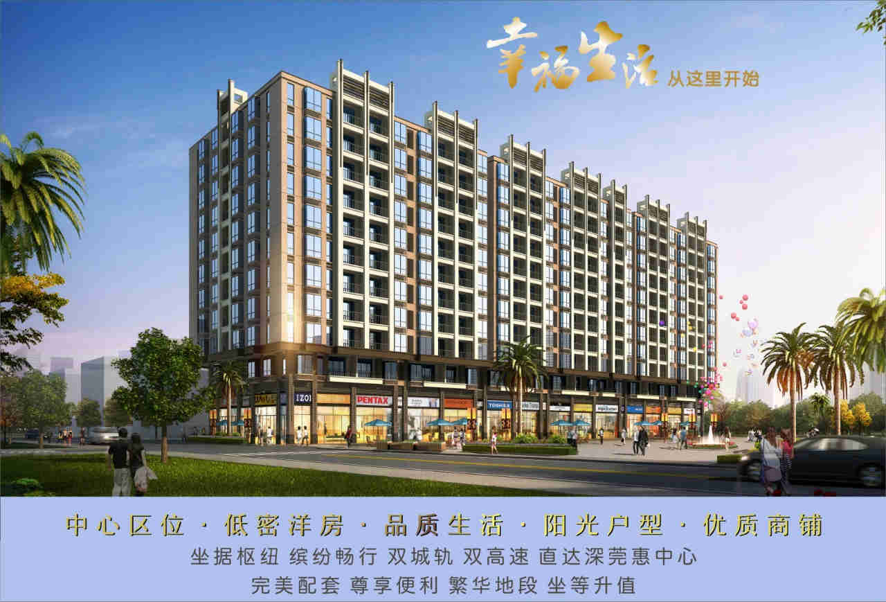 惠州新圩两栋统建楼新盘《龙兴花园》双阳台，带停车场，均价3480元起