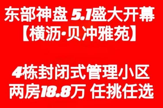 《贝冲雅苑》横沥4栋集资房封闭式管理 两房18.8万，三房23.8万